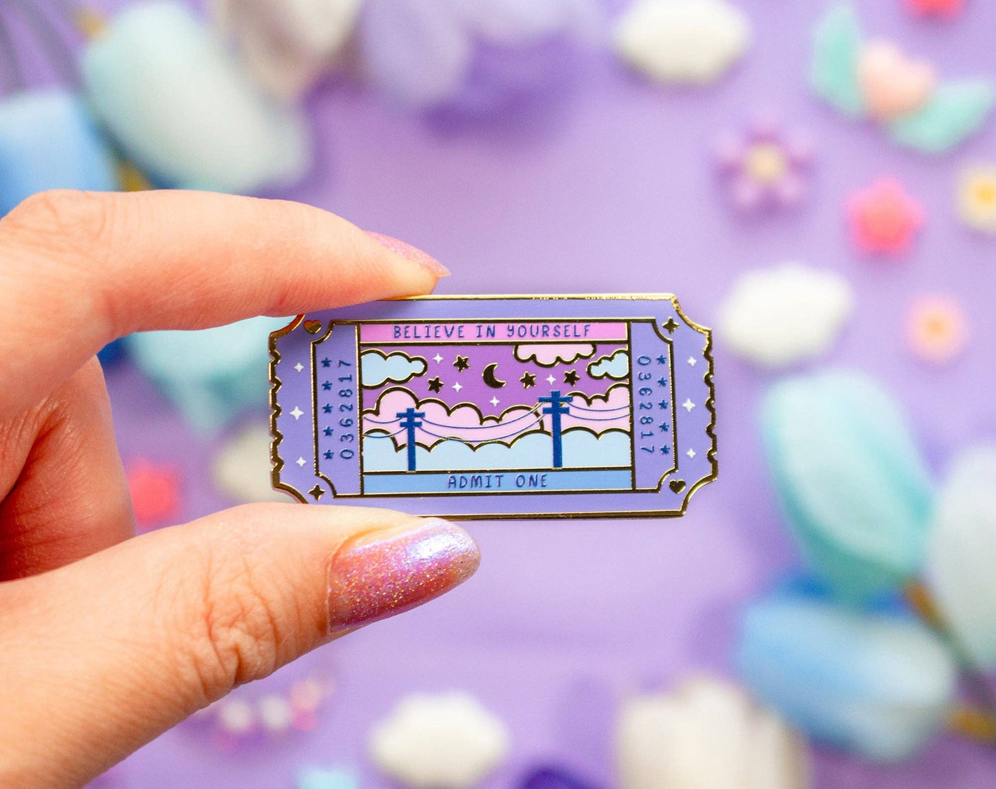 Ticket Enamel Pin