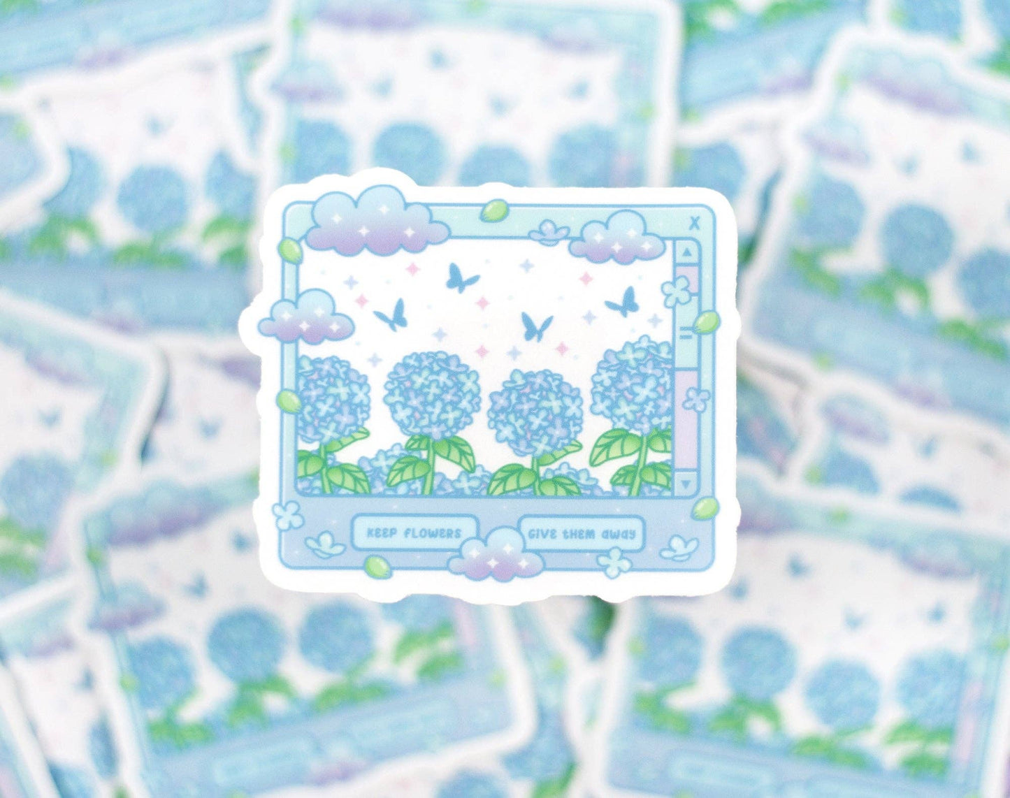Hydrangea Dreams Clear Sticker