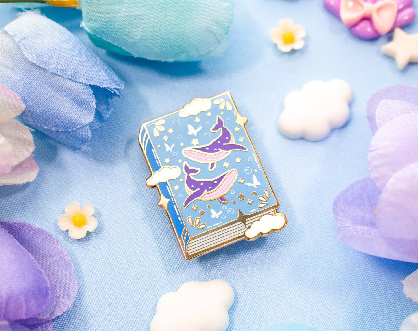 Whale Book Enamel Pin