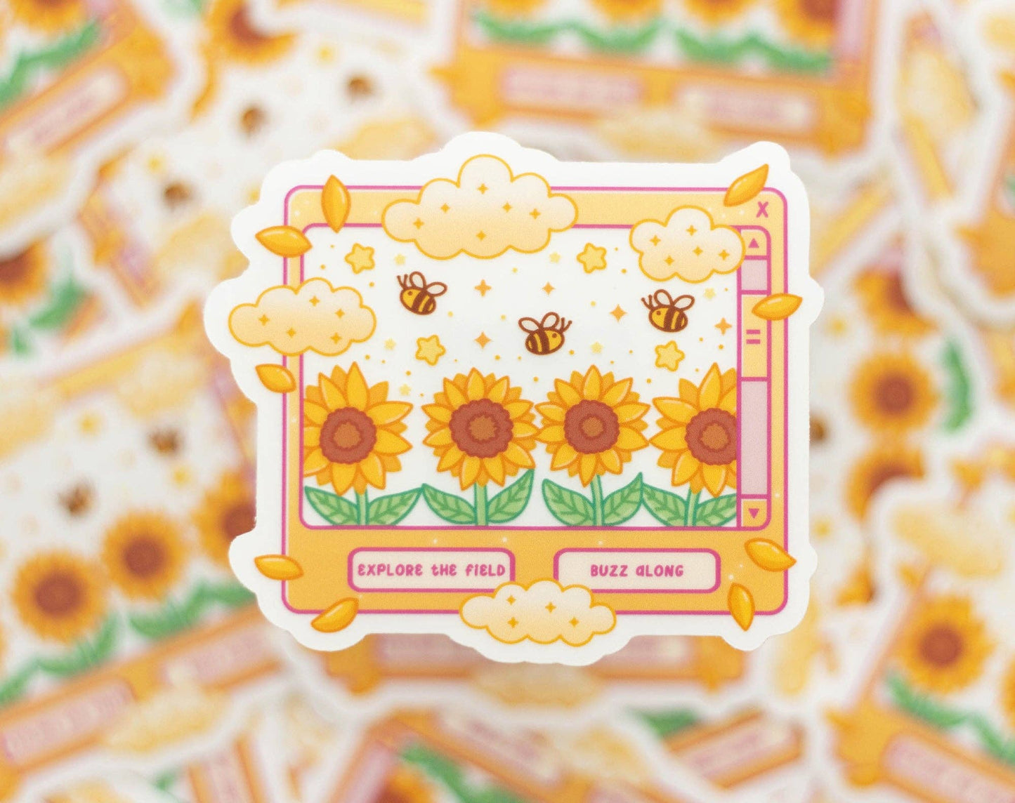 Sunflower Dreams Clear Sticker