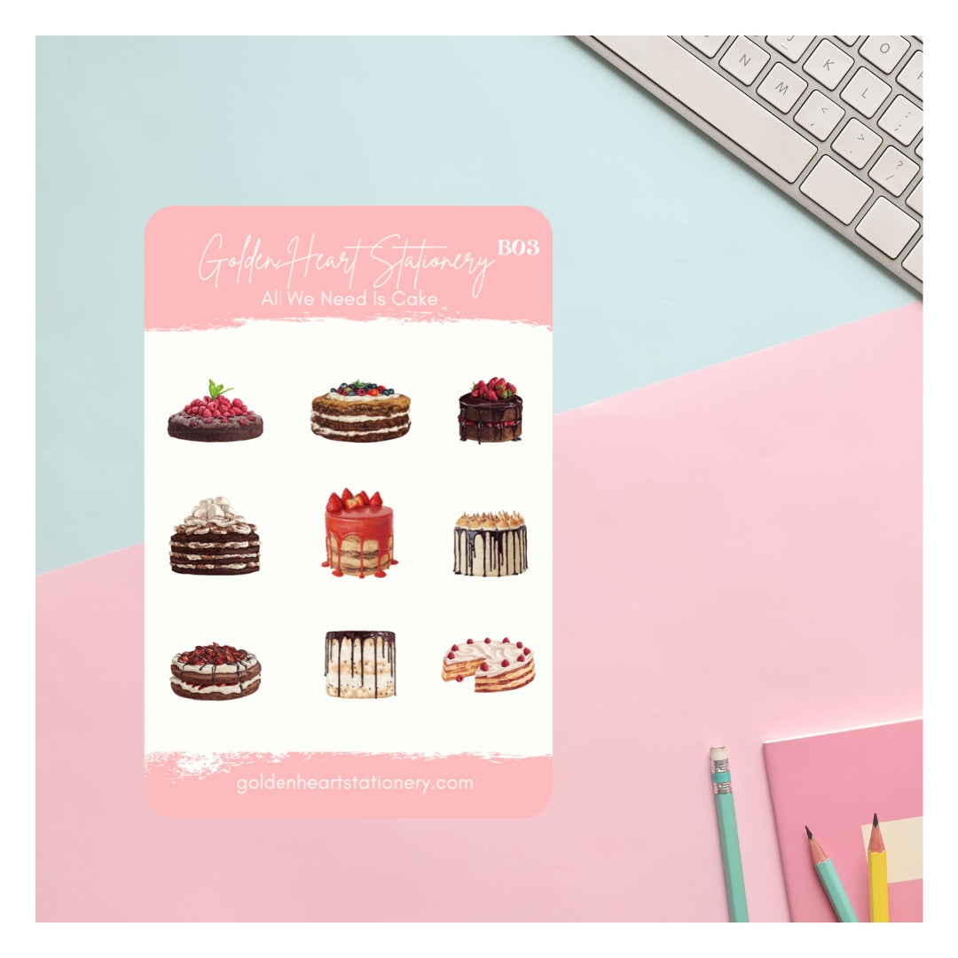 All We Need Is Cake I Sticker Sheet