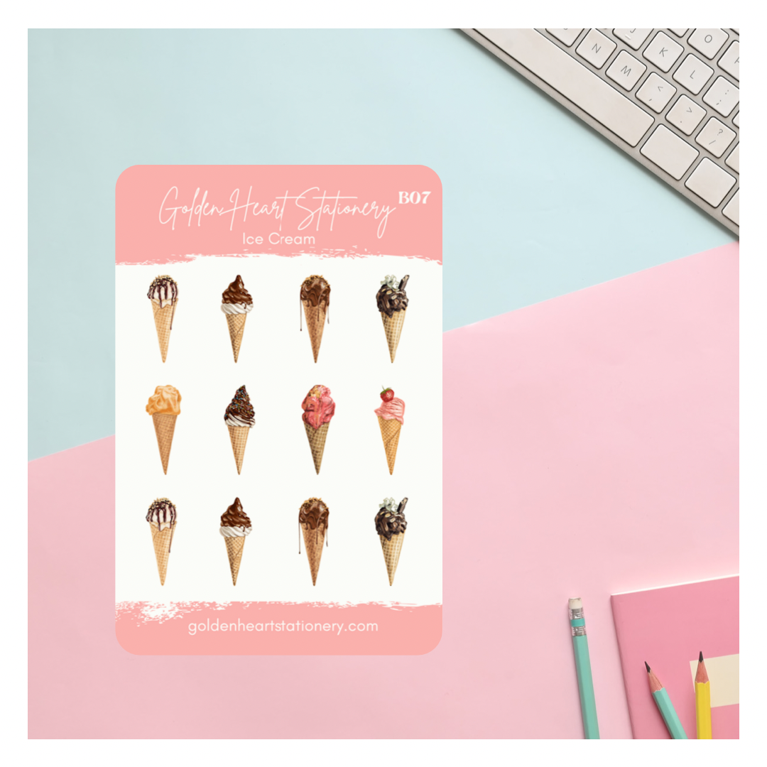 Ice Cream Sticker Sheet