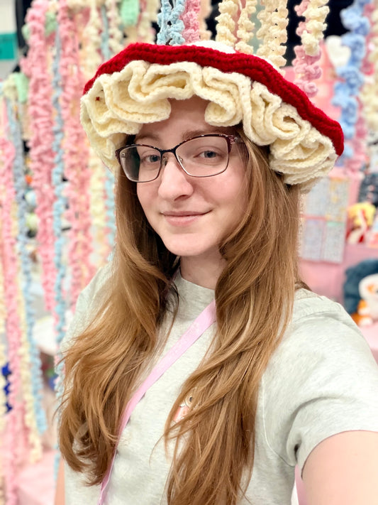 mushroom hat w/ pearls