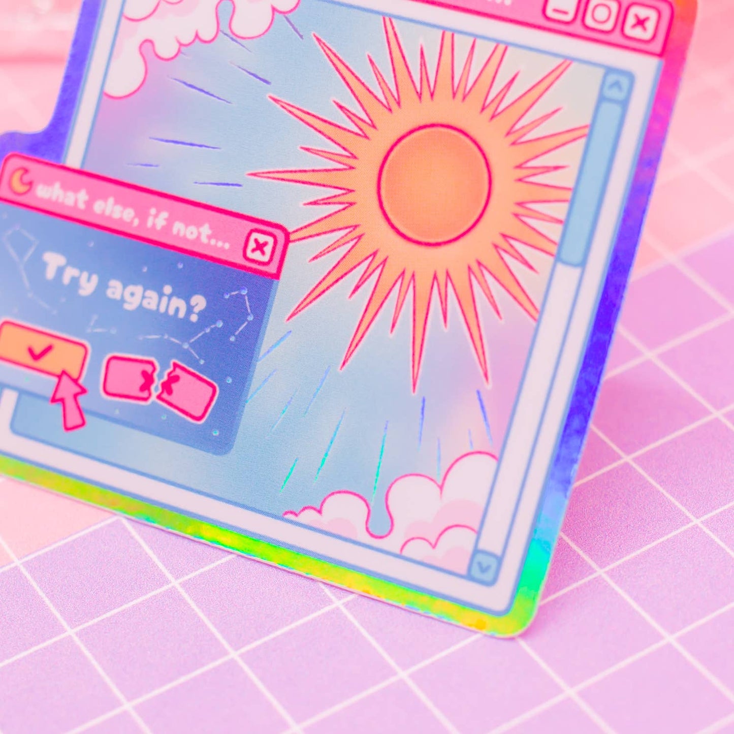 The Sun Will Always Rise aesthetic holographic vinyl sticker