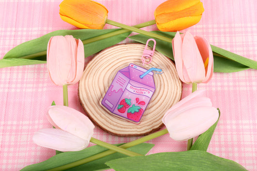 Strawberry Milk Keychain