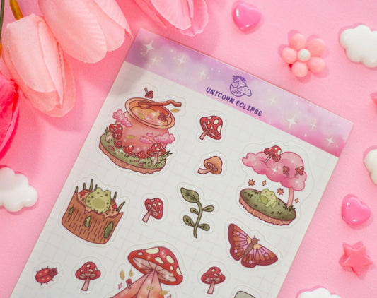 Mushroom Cottagecore Sticker Sheet