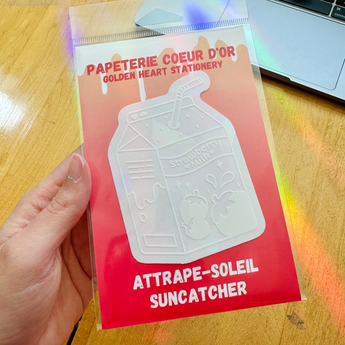 Suncatcher Window Cling - Strawberry Milk
