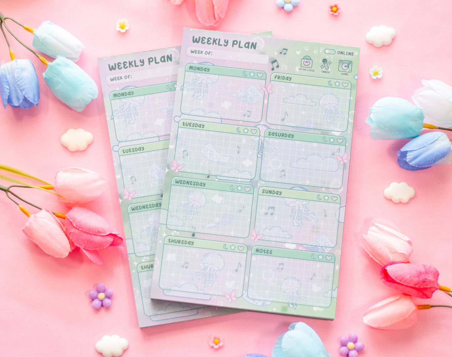 Blooming Records Weekly Planner Pad