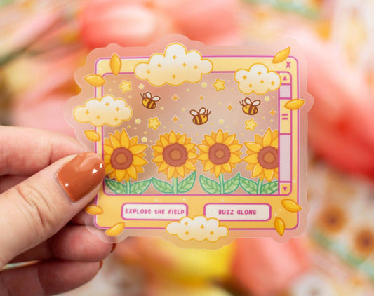 Sunflower Dreams Clear Sticker