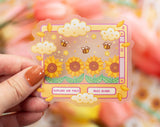 Sunflower Dreams Clear Sticker