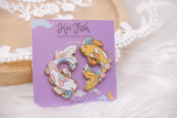 Japanese Cherry Blossom Koi Fish Enamel Pin Set
