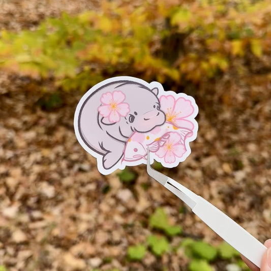 Spring Moo Deng Sticker