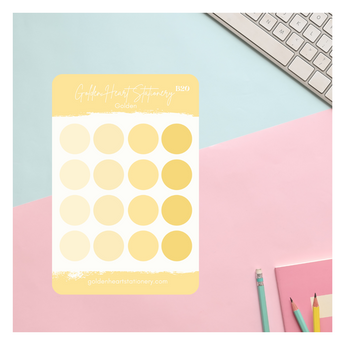 Big and Small Dots Sticker Sheet - Golden