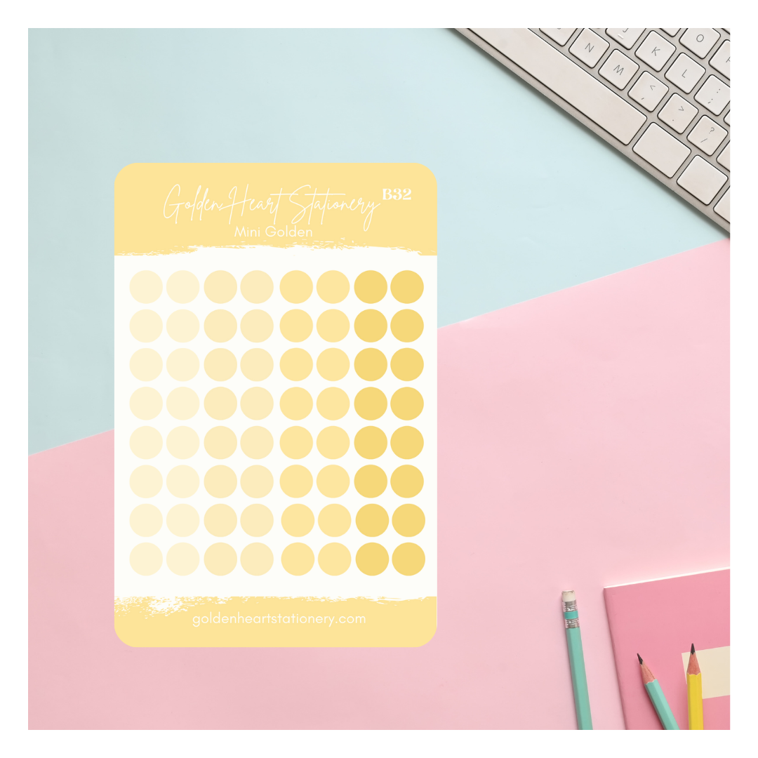 Big and Small Dots Sticker Sheet - Golden