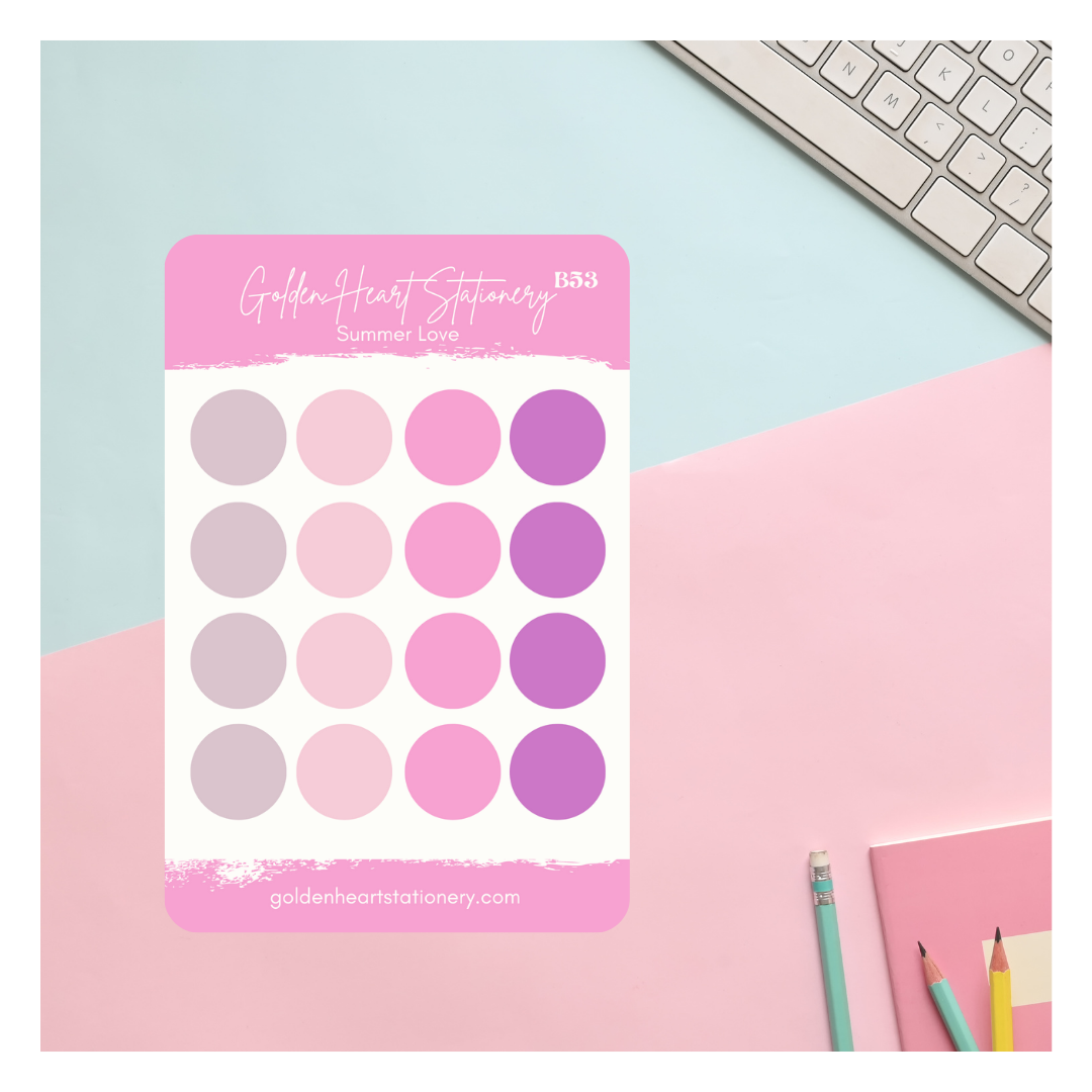 Big and Small Dots Sticker Sheet - Summer Love