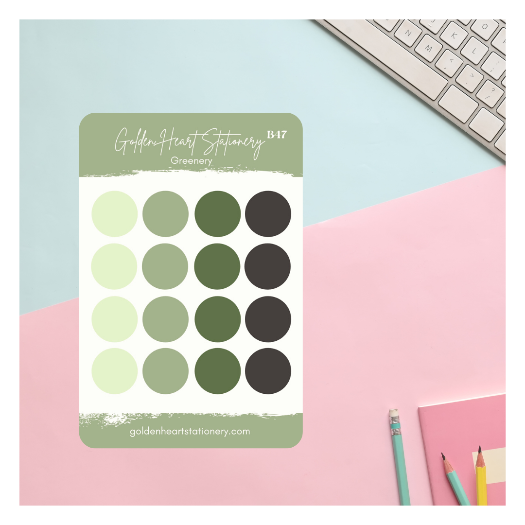Big and Small Dots Sticker Sheet - Greenery
