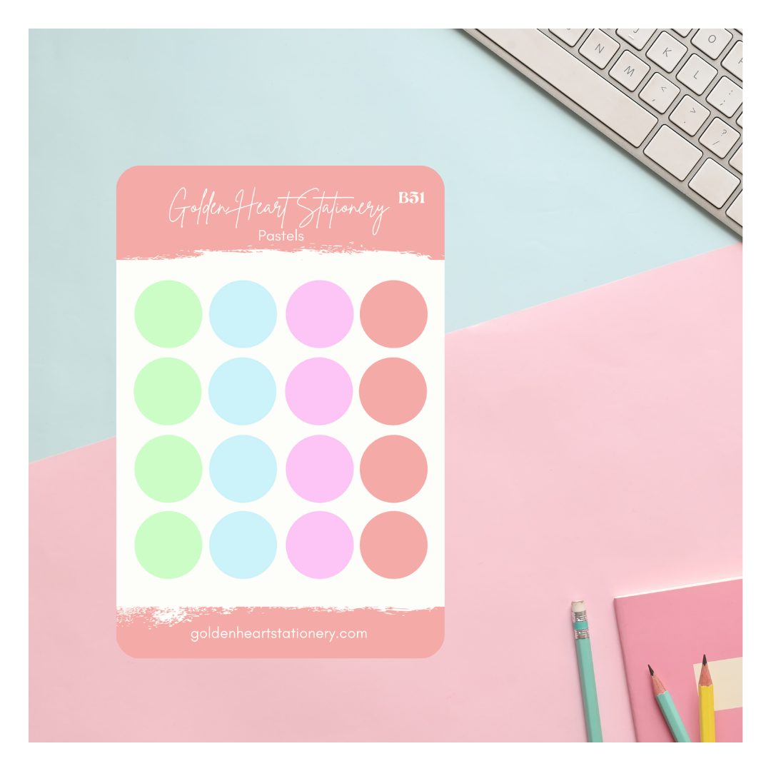 Big and Small Dots Sticker Sheet - Pastels