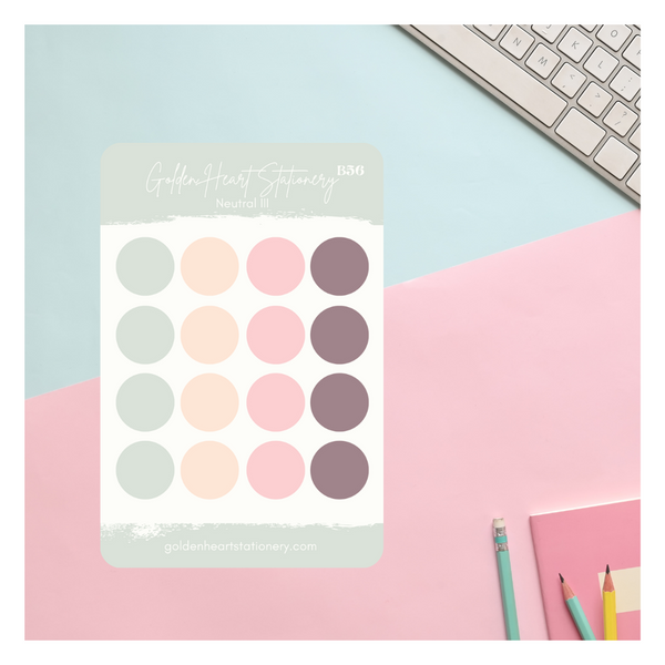 Big and Small Dots Sticker Sheet - Neutral III